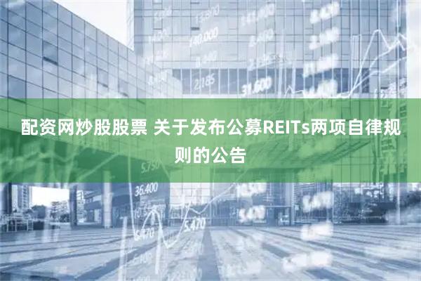配资网炒股股票 关于发布公募REITs两项自律规则的公告